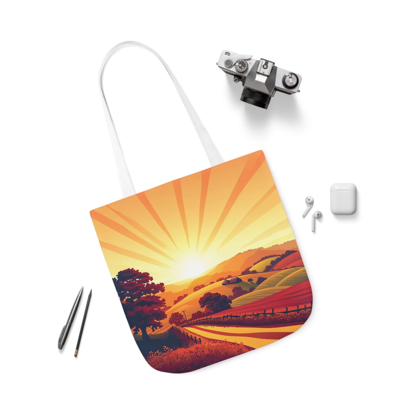 Sunset In The Countryside #1 - Polyester Canvas Tote Bag (AOP)