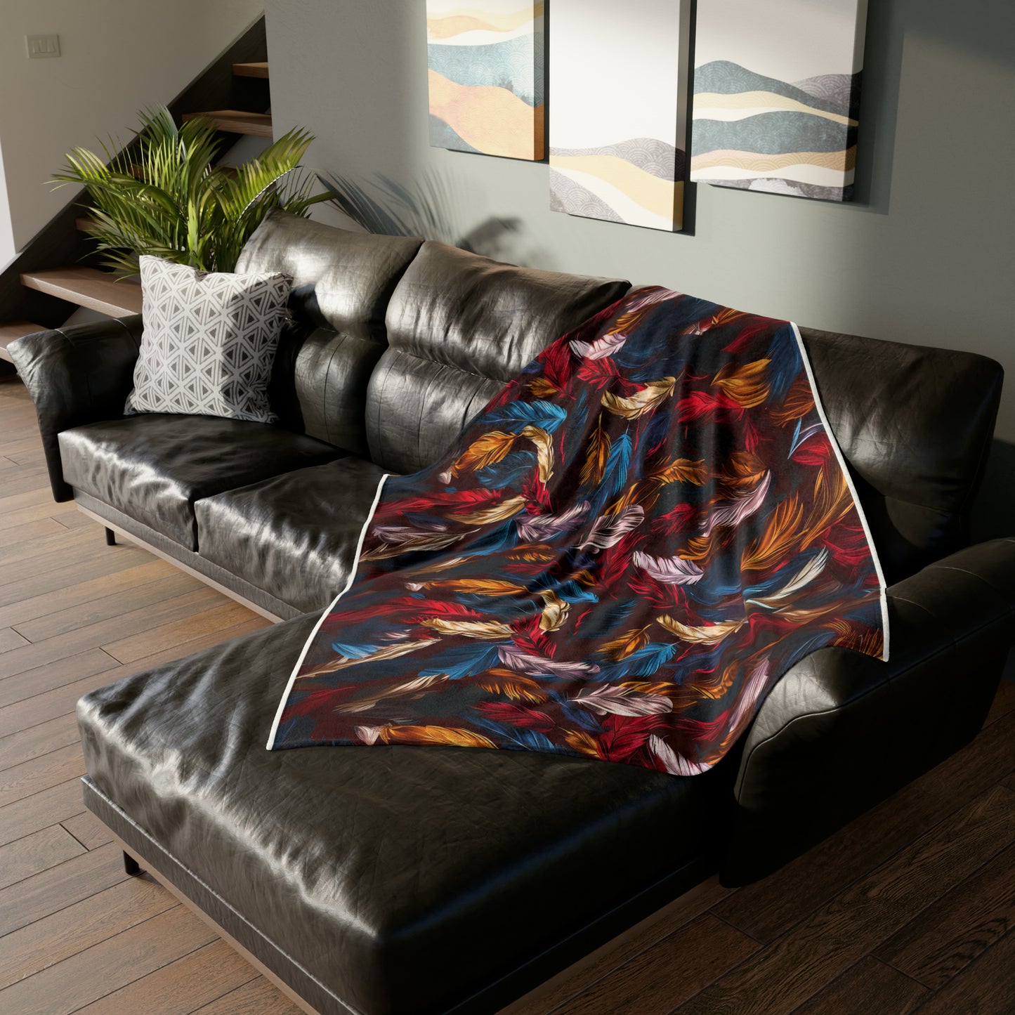 Chinoiseries Feathers - Soft Polyester Blanket