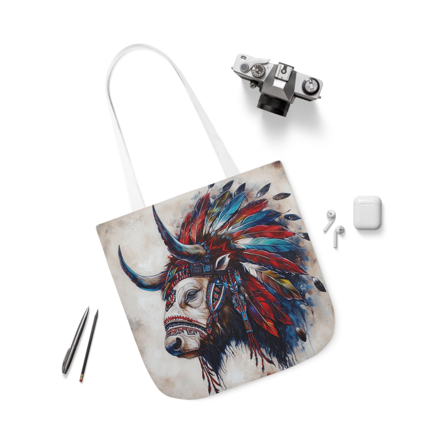 Native American Art #3 - Polyester Canvas Tote Bag (AOP)