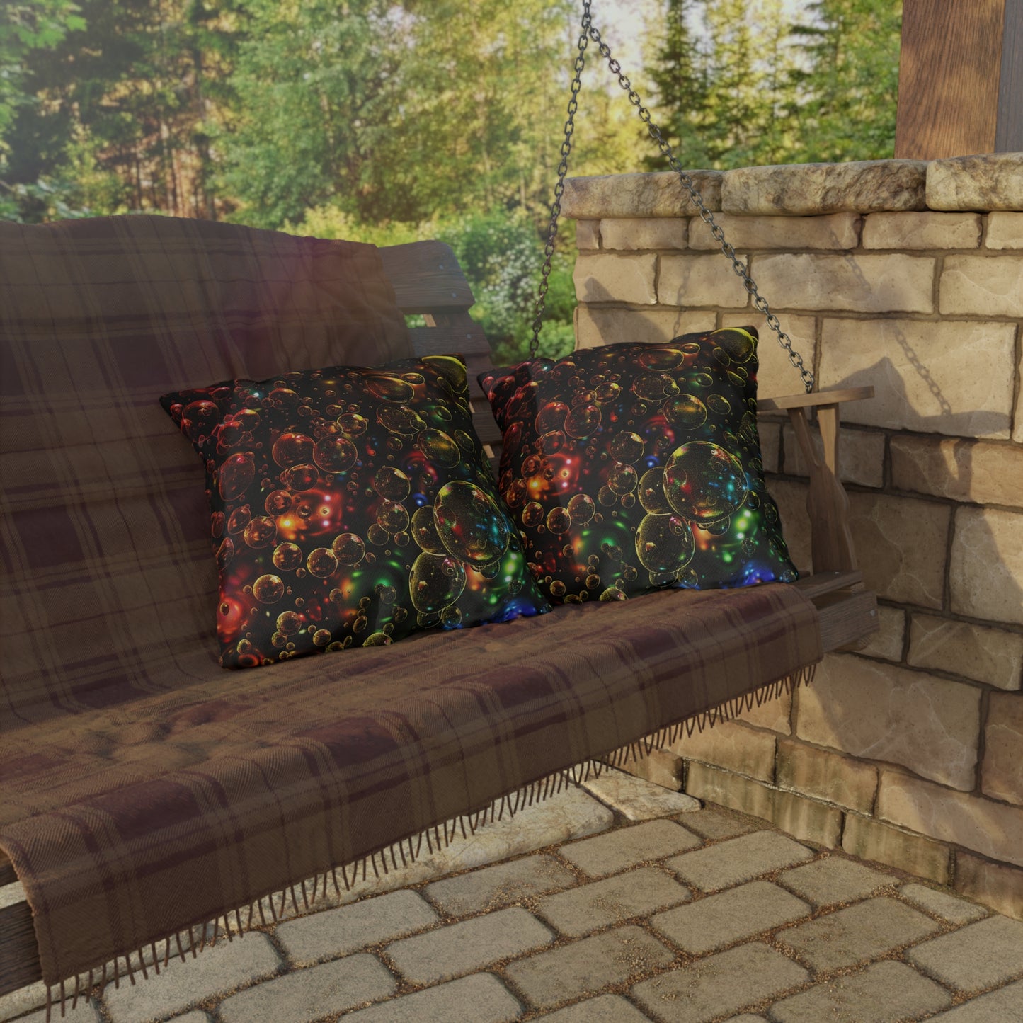 Effervescent Bubbles - Outdoor Pillows - USA