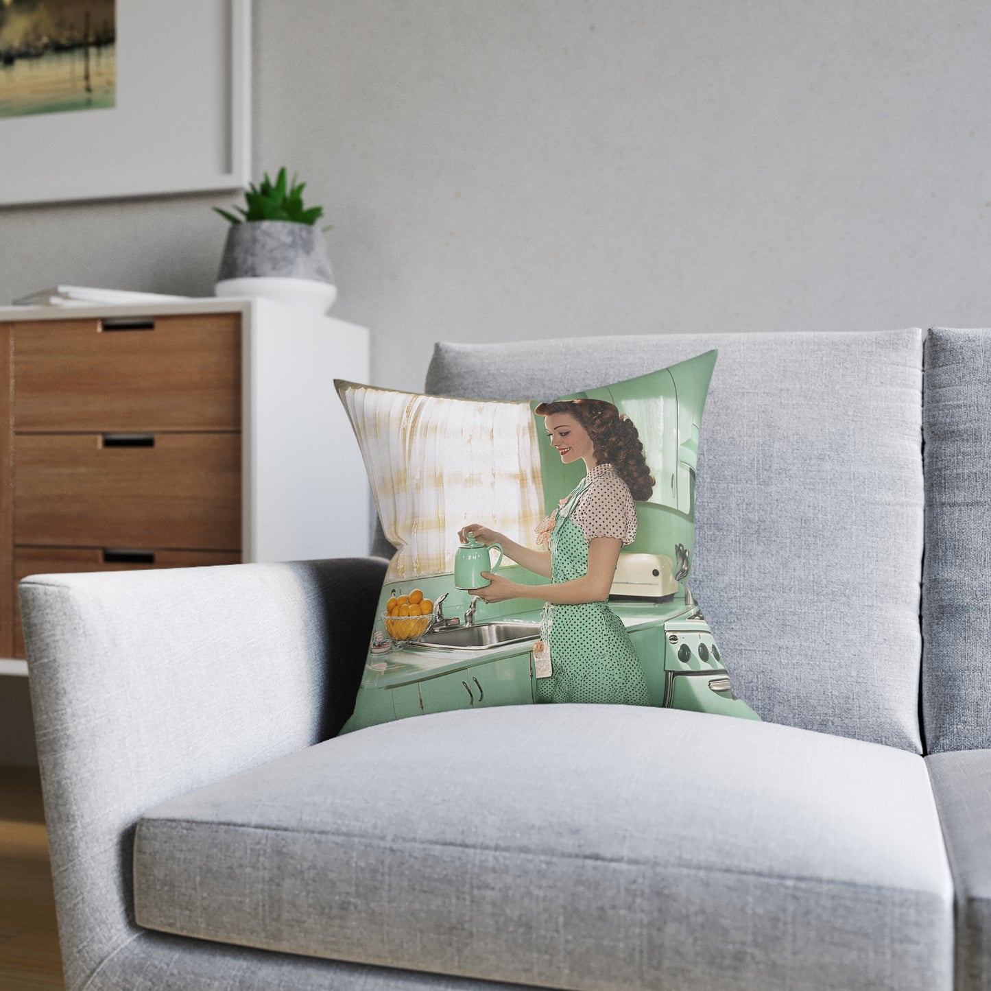 1950s Americana - Square Pillow - UK