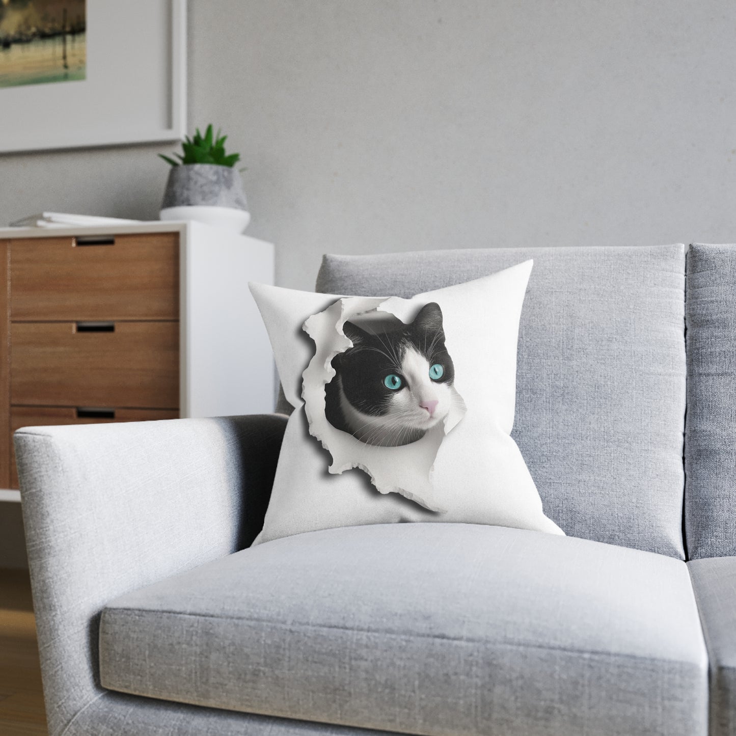 Cat 1 - Square Pillow - UK