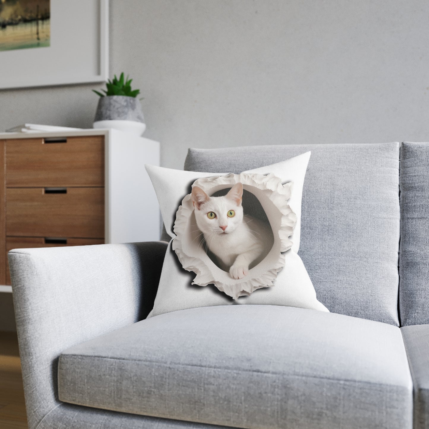 Cat 2 - Square Pillow - UK
