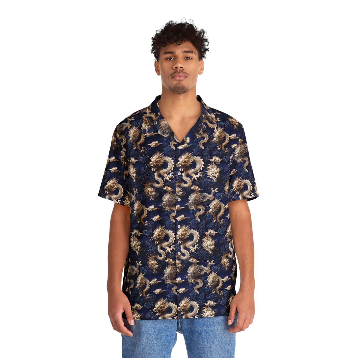 Men's Blue Hawaiian Shirt - China Only