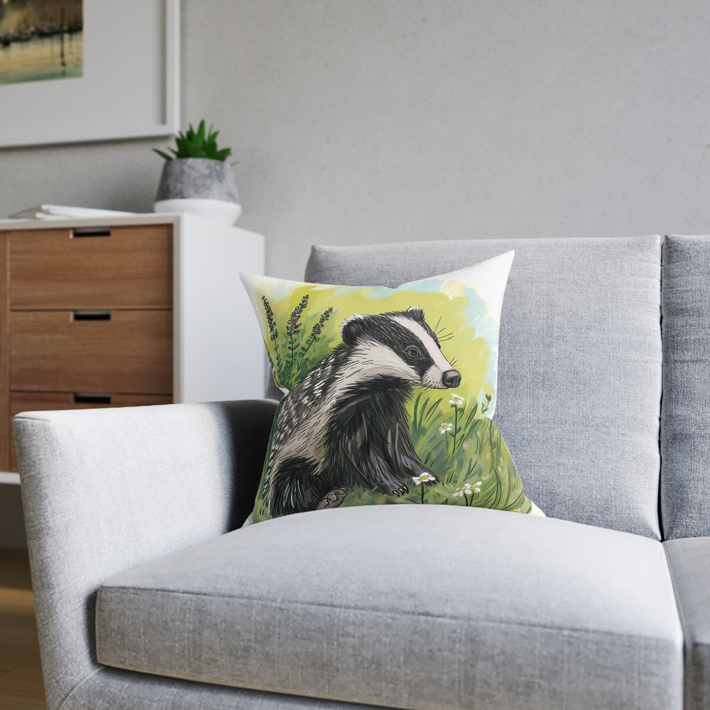 Badger 1 - Square Pillow - UK