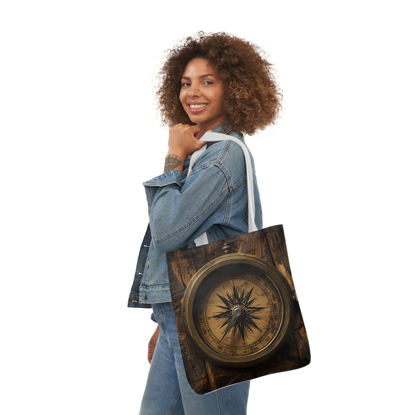 Compass - Polyester Canvas Tote Bag (AOP)