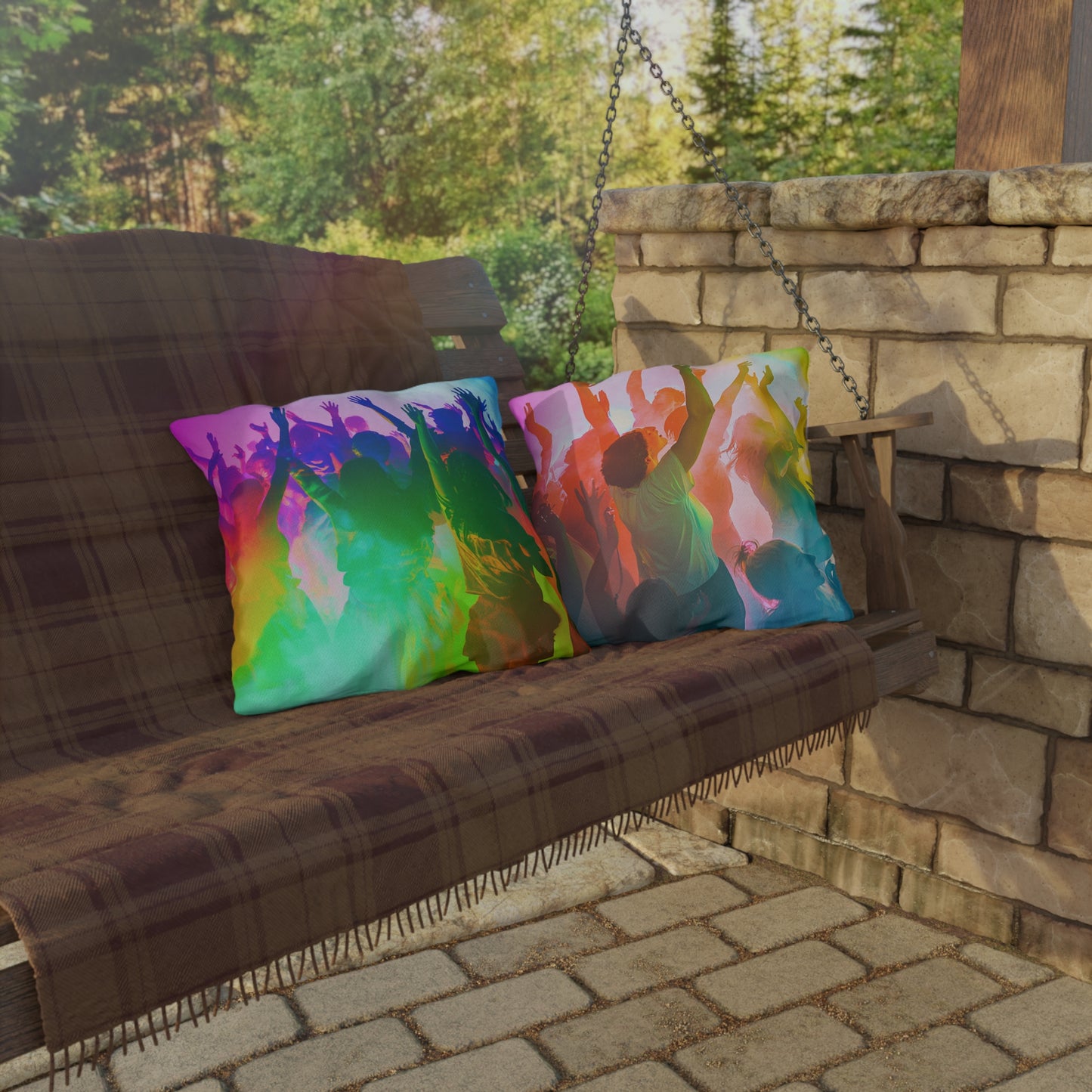 Rainbow Party Cushion - Outdoor Pillows - USA