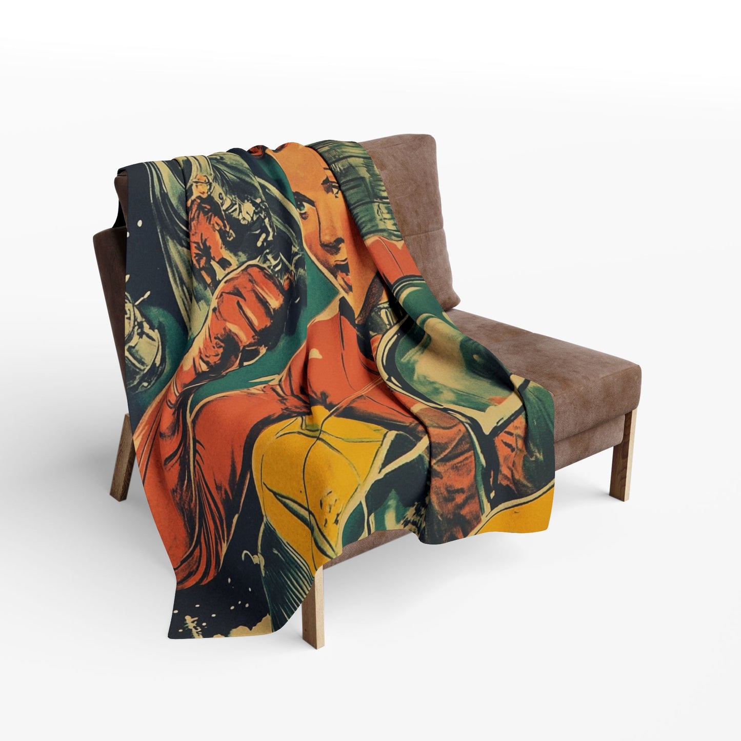 Retro Space Adventure Fleece Blanket 3 - Cosy Gift for Sci-Fi Lovers UK