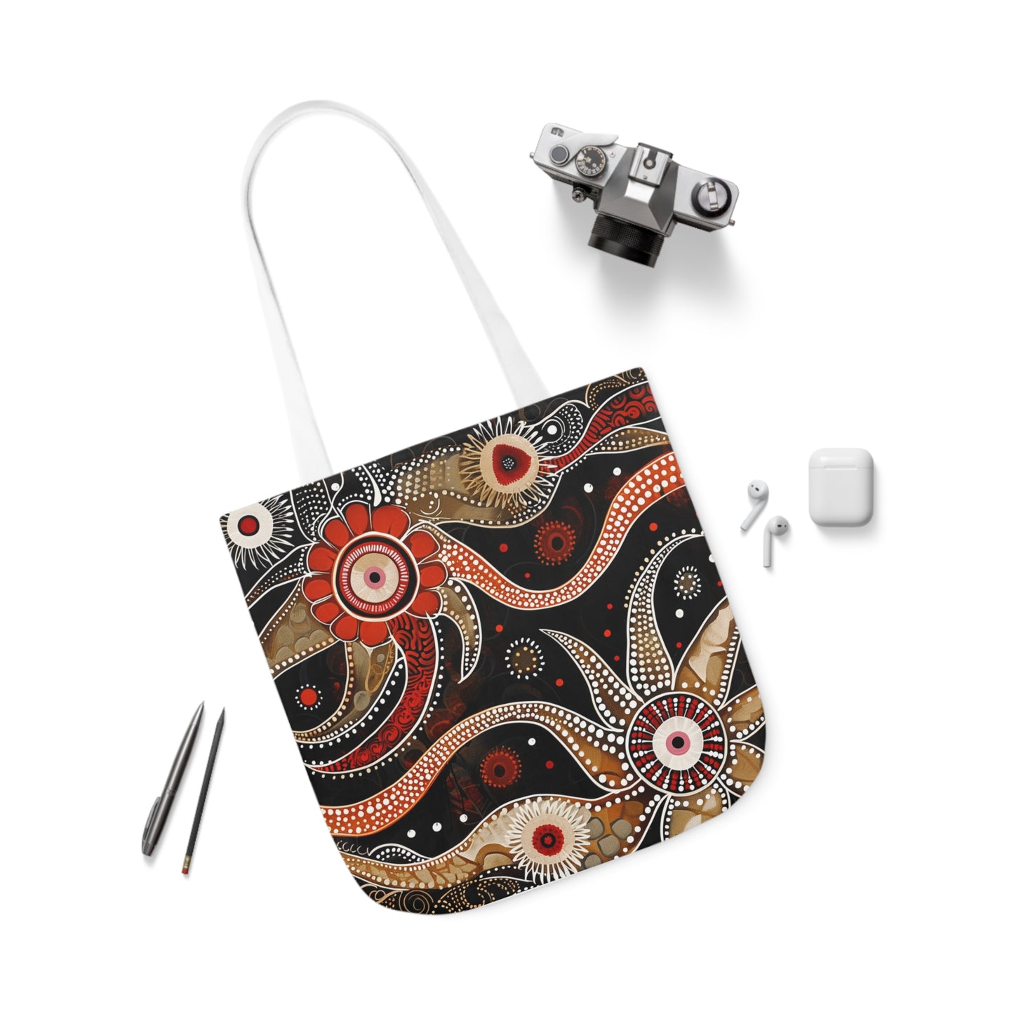 Native Australian Art #1 - Polyester Canvas Tote Bag (AOP)