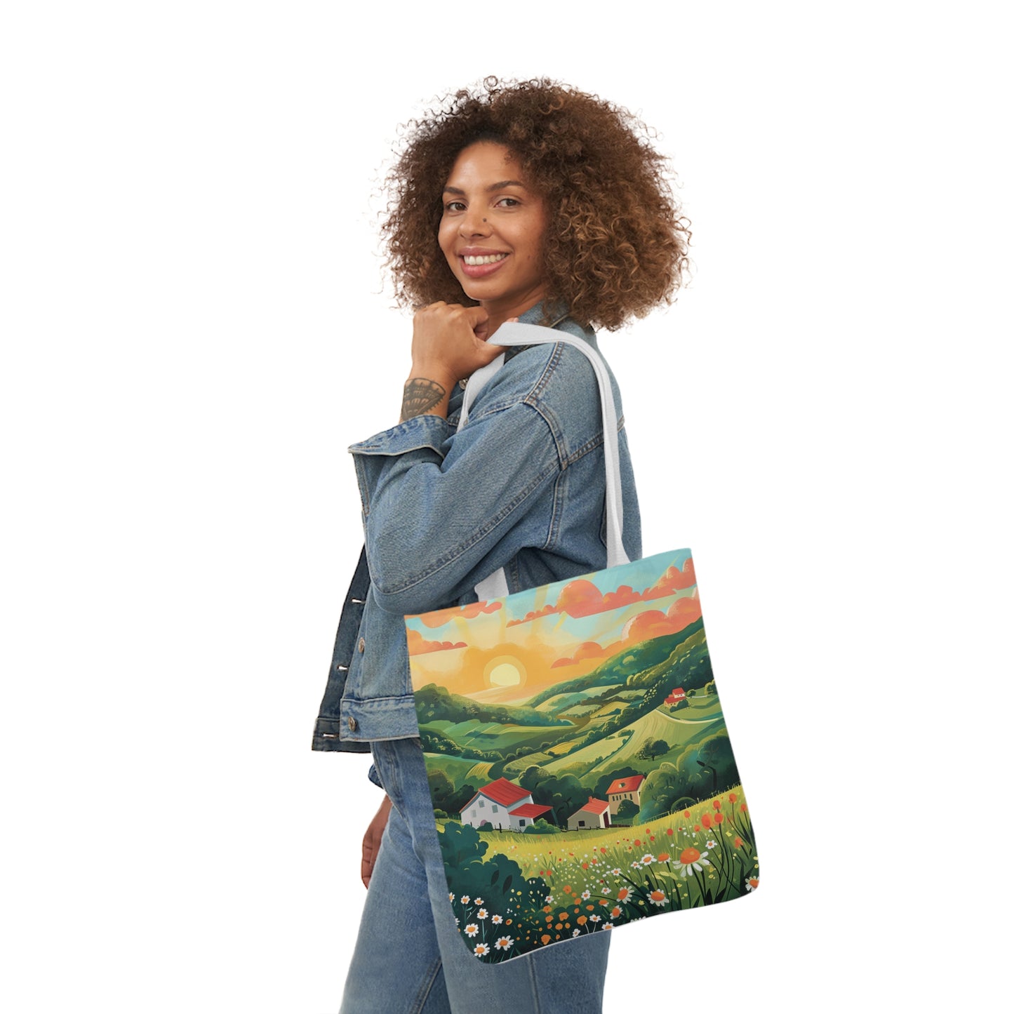 Sunrise In The Countryside #1 - Polyester Canvas Tote Bag (AOP)