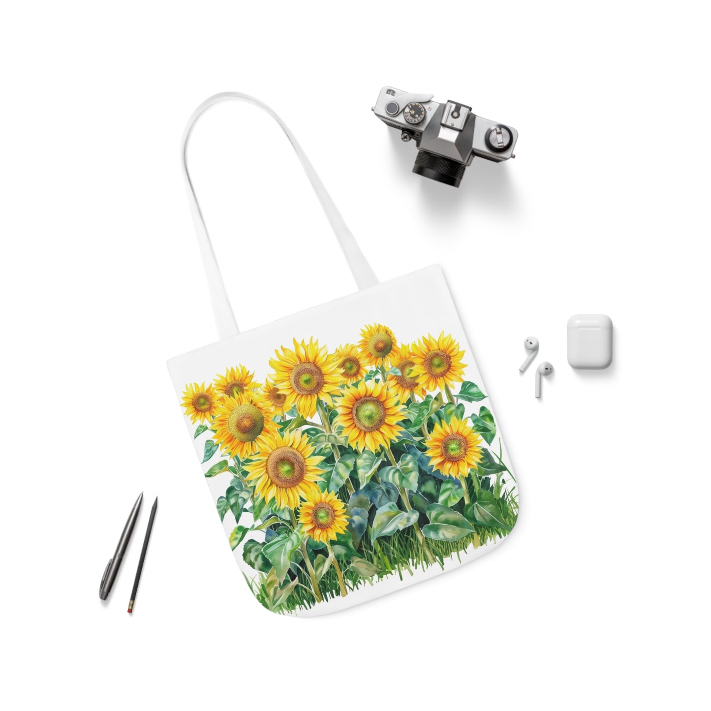 Sunflower Design - Polyester Canvas Tote Bag (AOP)