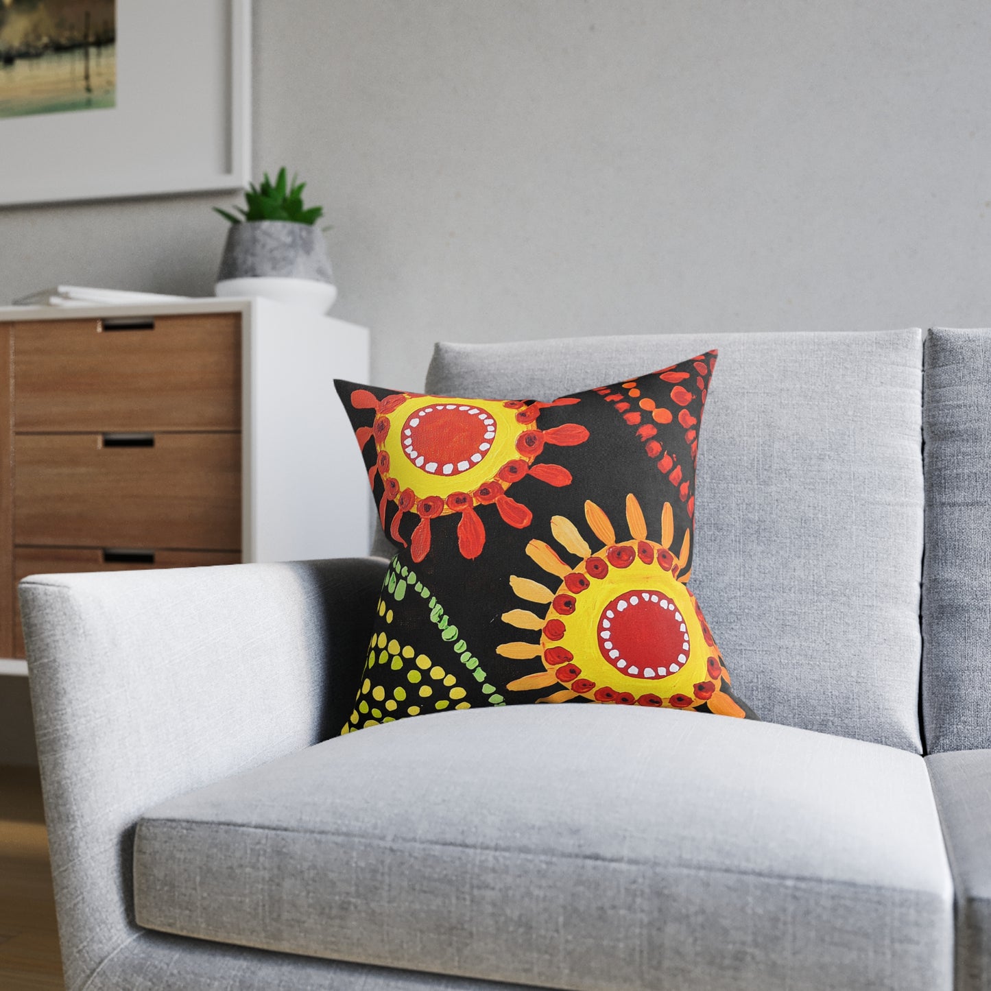 Traditional Aboriginal 1 - Square Pillow - UK