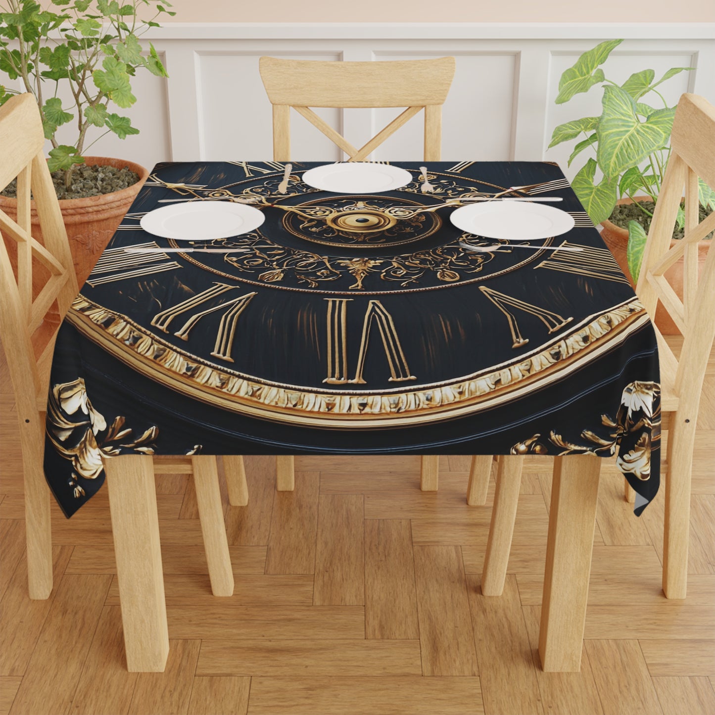 Clock face Tablecloth 3 - Decorative Mechanical Cover for Dining & Events UK