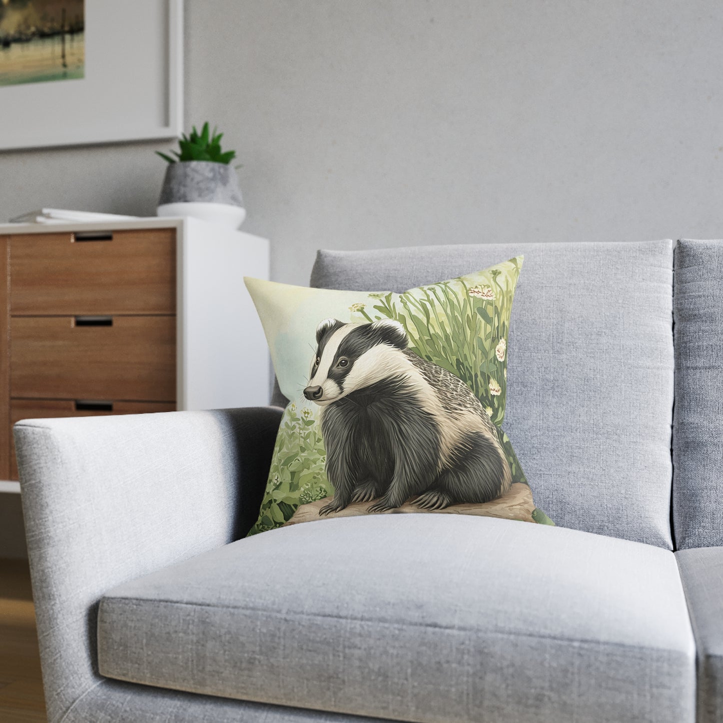 Badger 2 - Square Pillow - UK