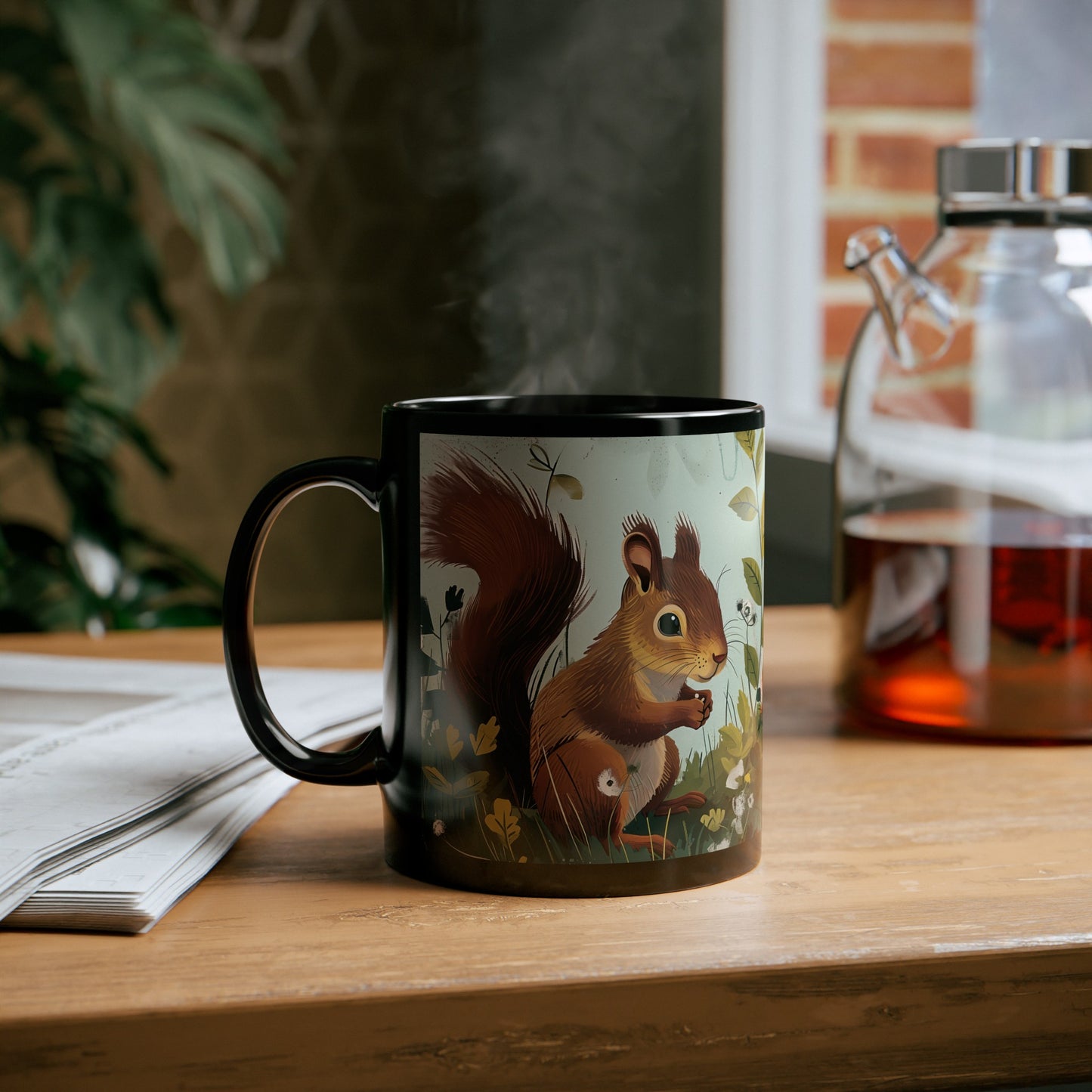 Squirrel - 11oz Black Mug