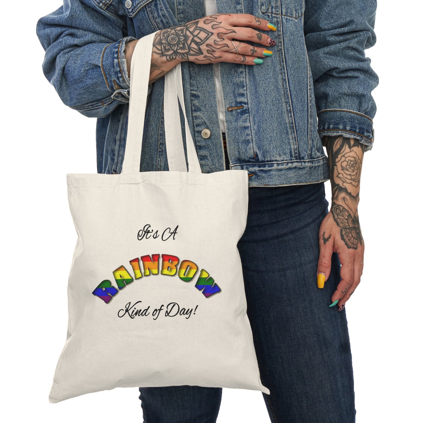 Rainbow - Natural Tote Bag Canada Only