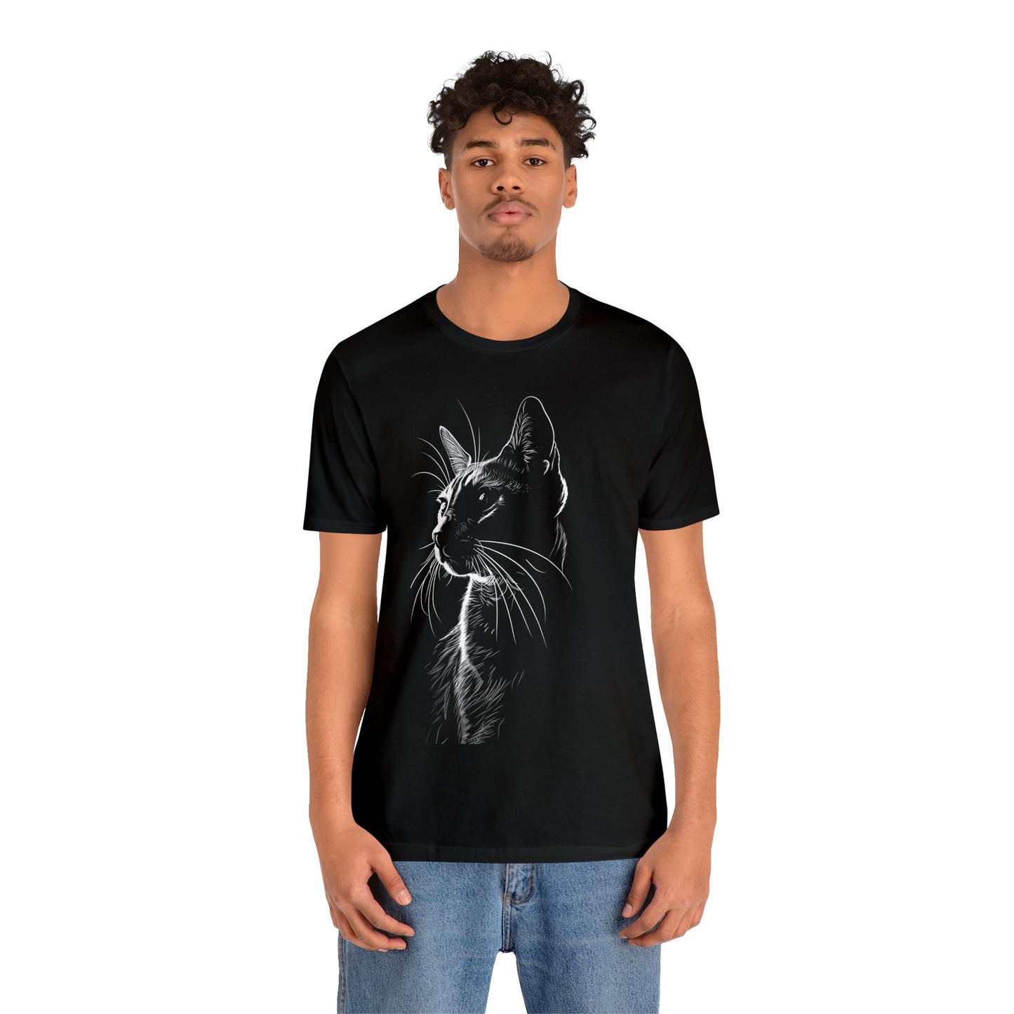 Cat Silhouette #5 - Unisex Jersey Short Sleeve Tee