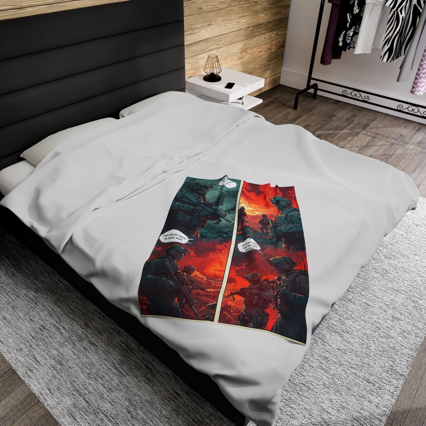 Special Forces Comic Cover 2 - Velveteen Plush Blanket USA