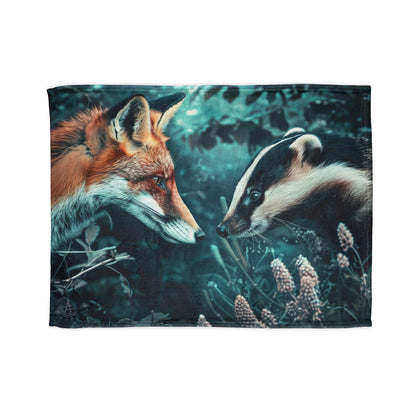 Fox and Badger #2 Blanket - Soft Polyester Blanket