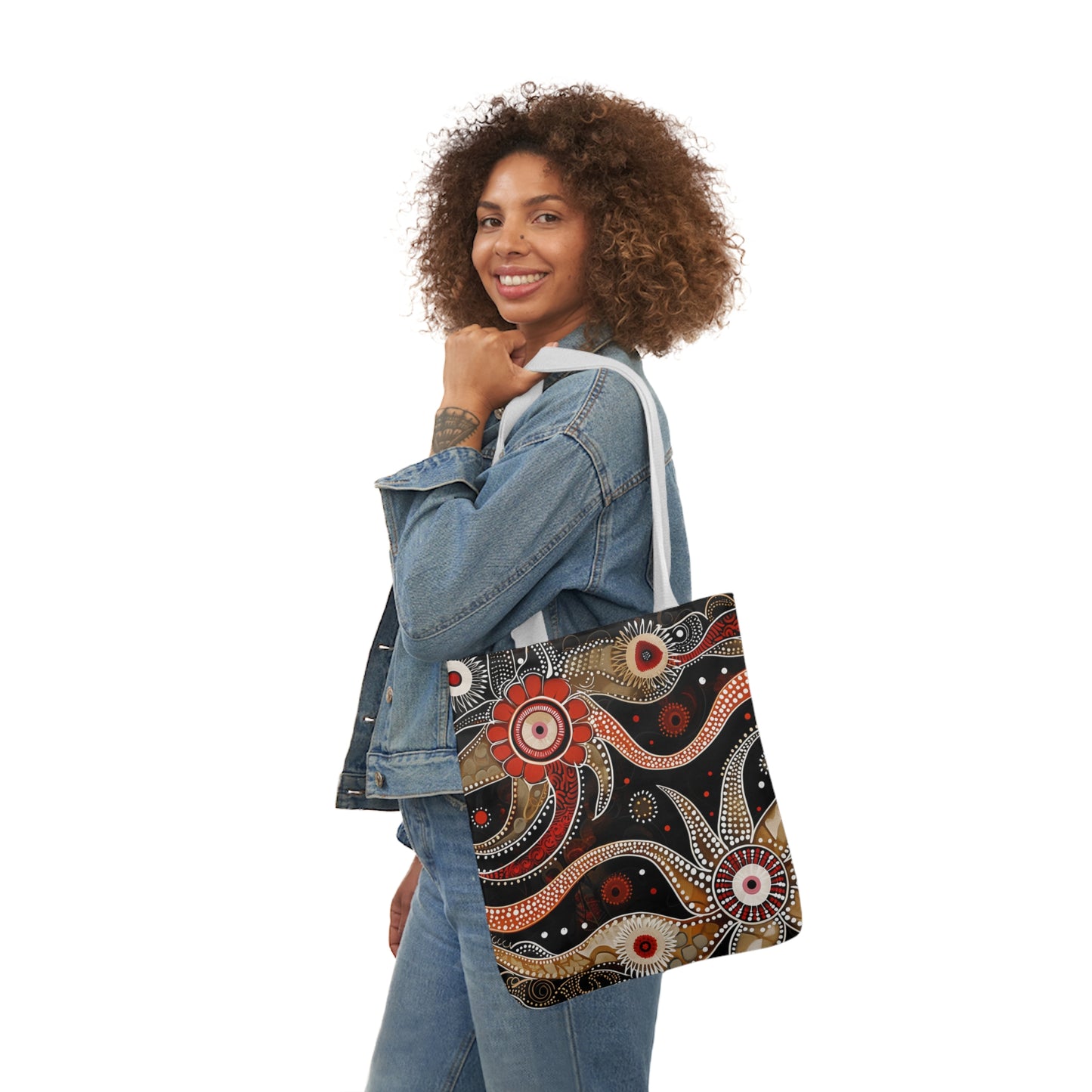 Native Australian Art #1 - Polyester Canvas Tote Bag (AOP)