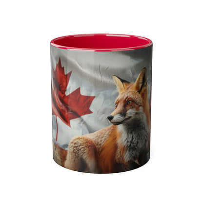Fox and Flag Accent Mug, 11oz - Canada Only