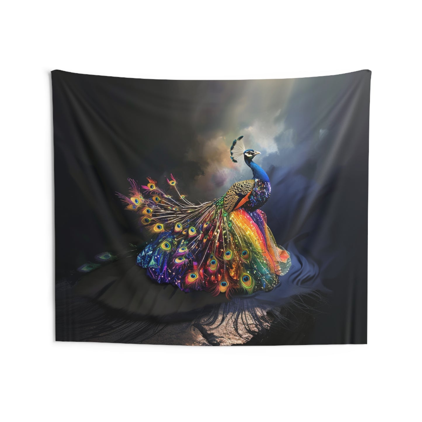 Rainbow Peacock - Indoor Wall Tapestries - USA