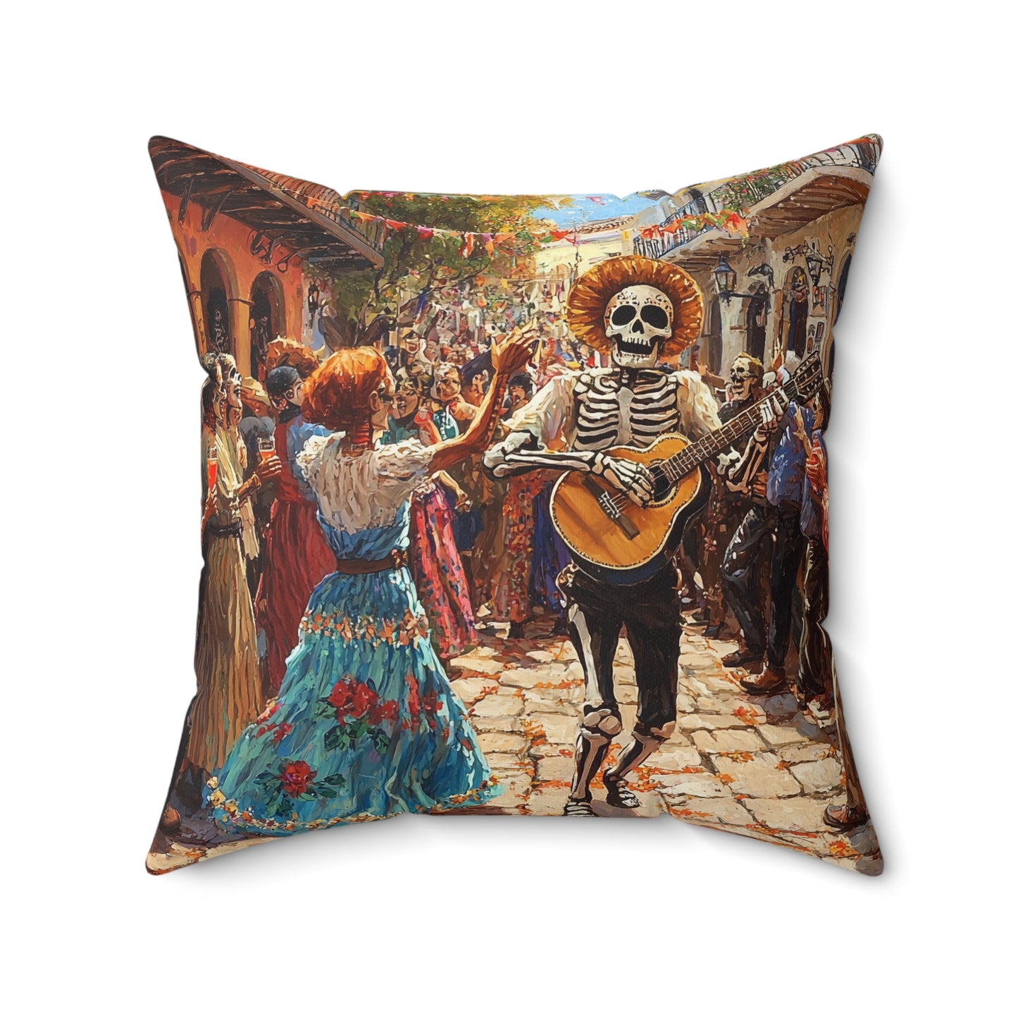 Vibrant Day of the Dead - Decorative Pillow - USA