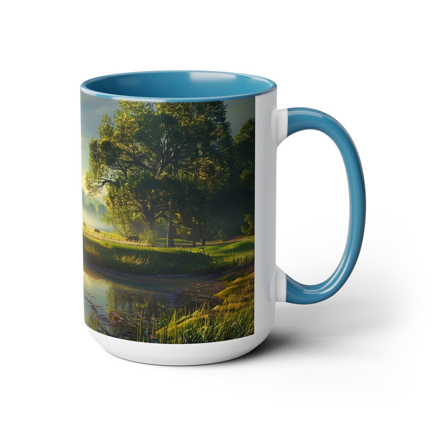 Countryside Scene - Two-Tone Coffee Mugs, 15oz USA