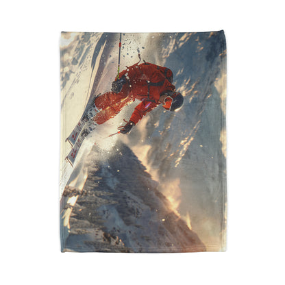 Downhill Skier #1 - Soft Polyester Blanket