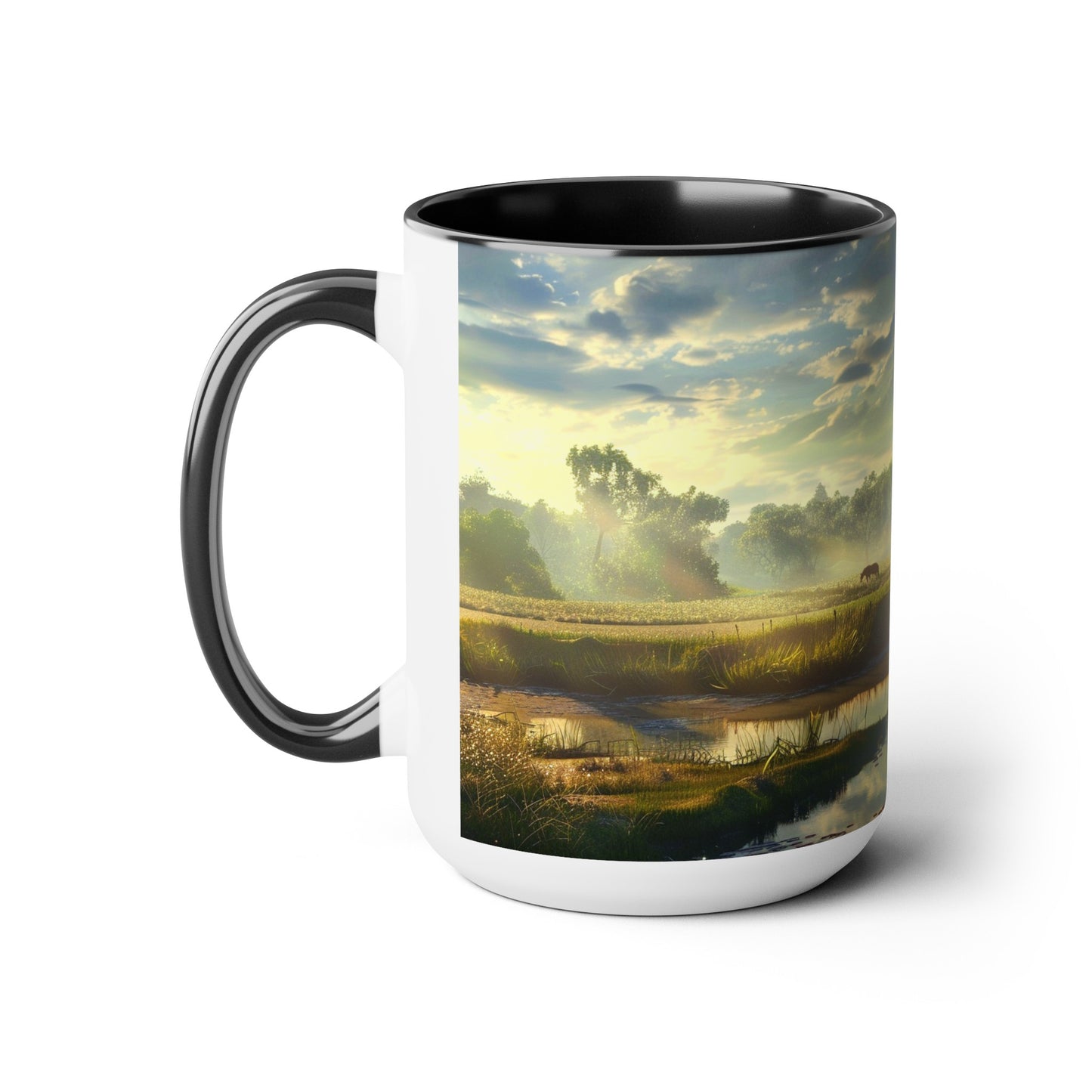 Countryside Scene - Two-Tone Coffee Mugs, 15oz USA