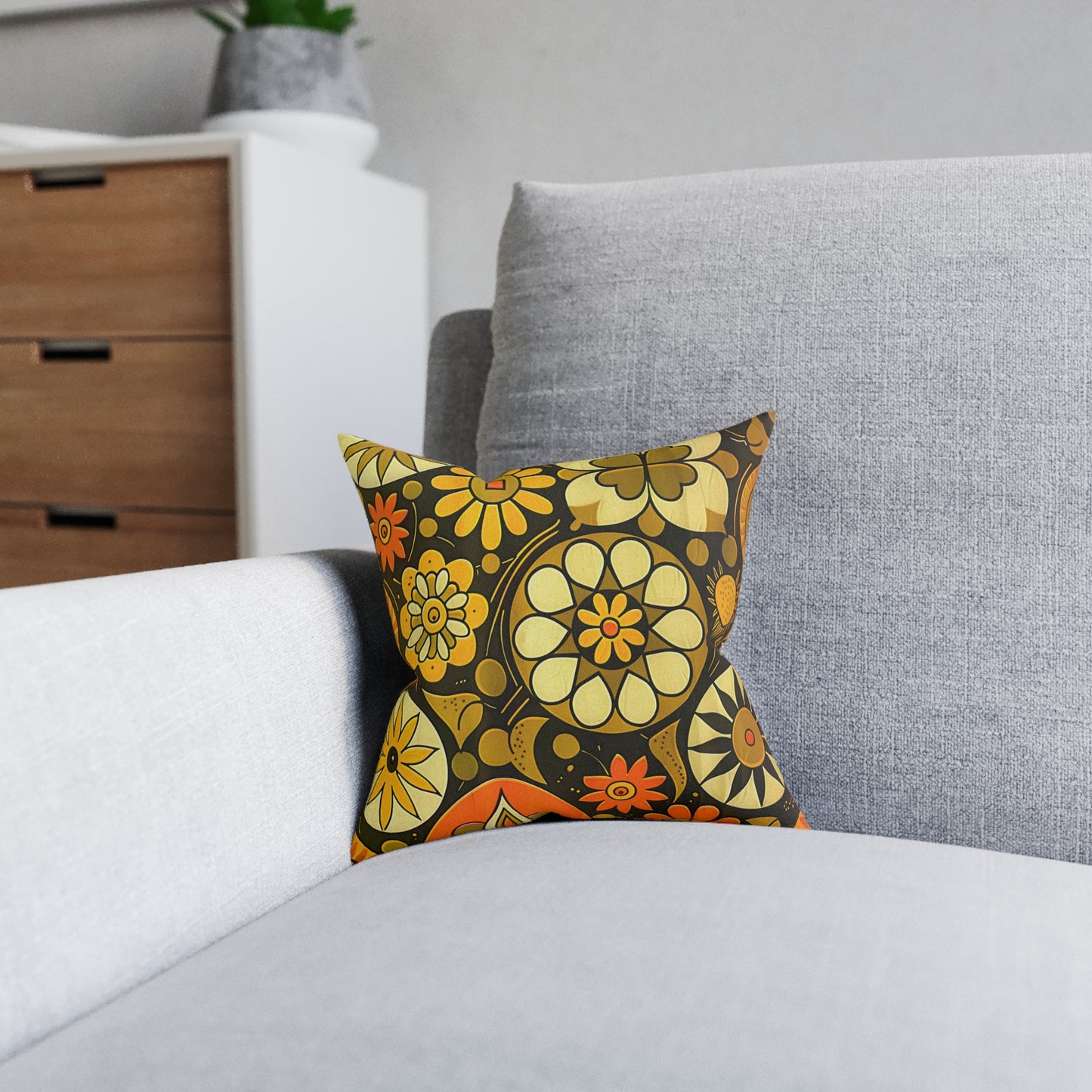 1960's Retro 3 - Square Pillow - UK