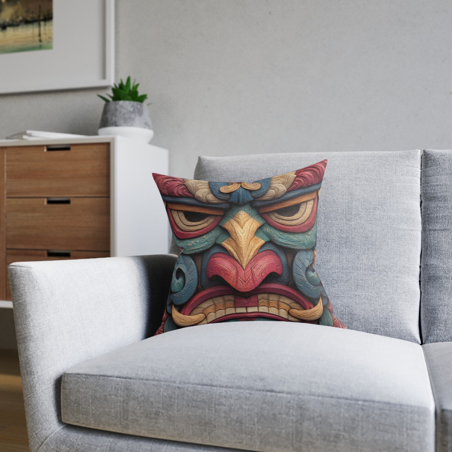 Tiki 1 - Square Cushion - UK