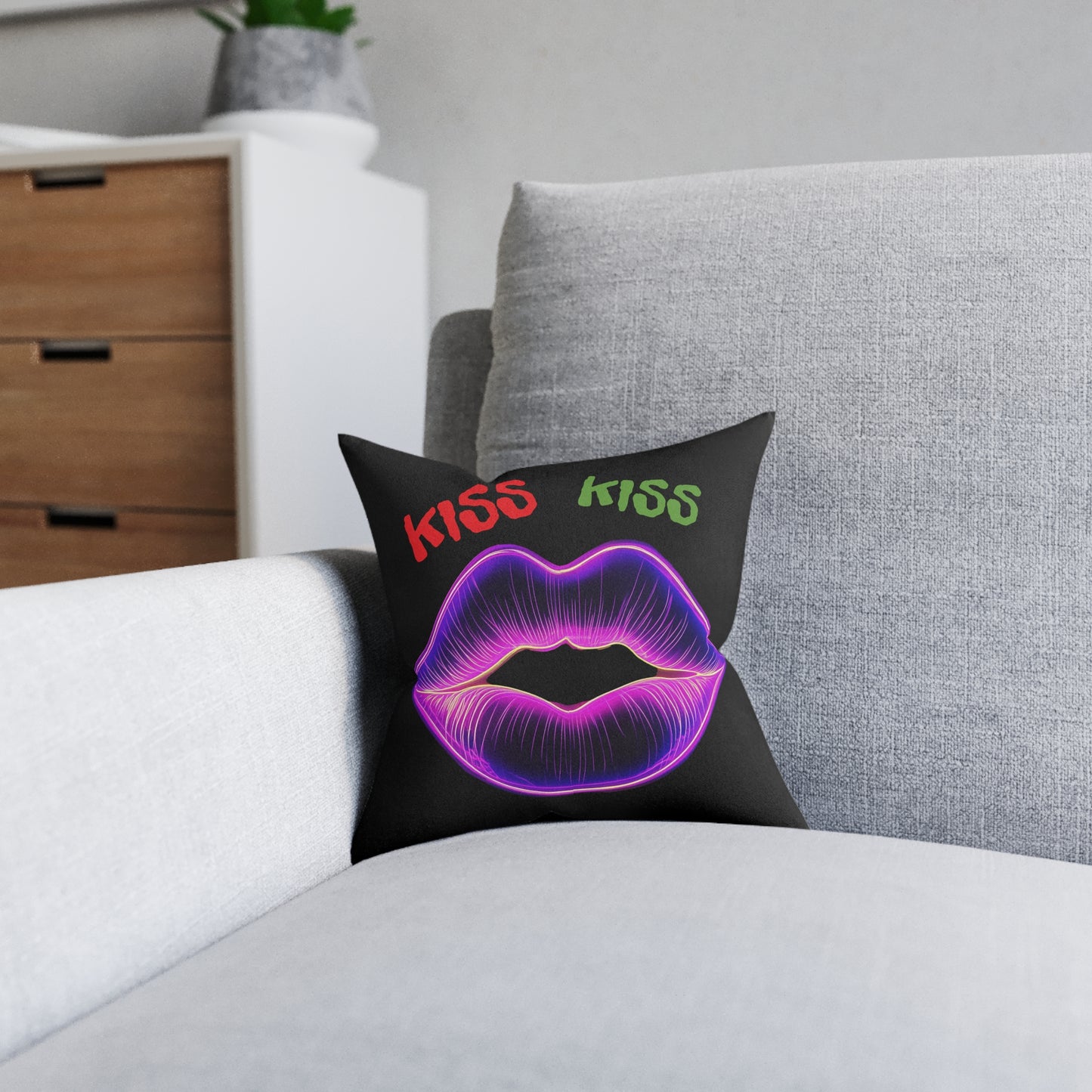 KISS KISS  - Square Pillow - UK