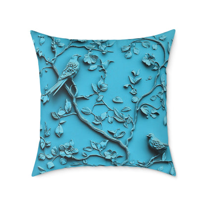 **Blue Vine Chinoiseries - Square Poly Canvas Pillow UK
