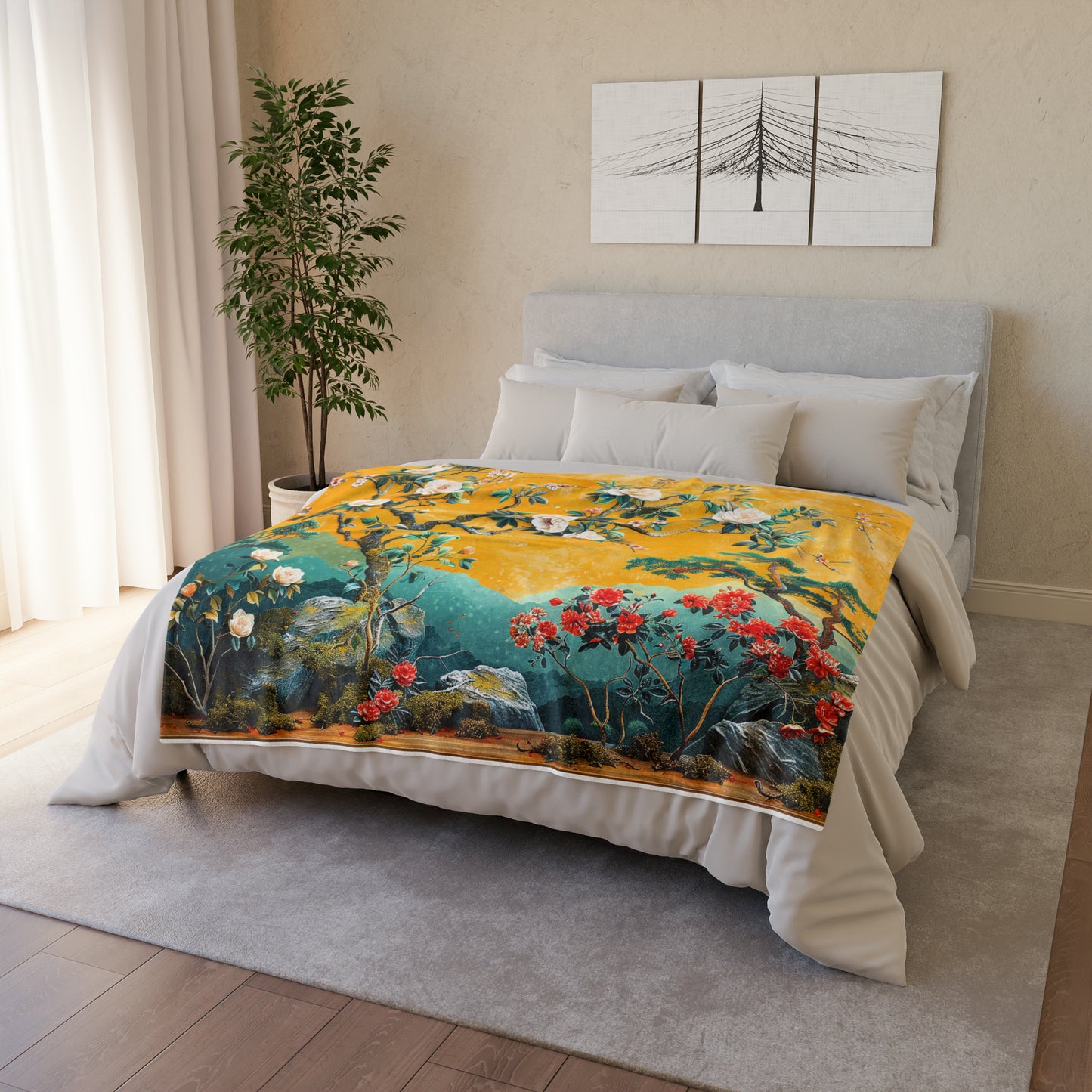 Chinoiserie #4 - Soft Polyester Blanket