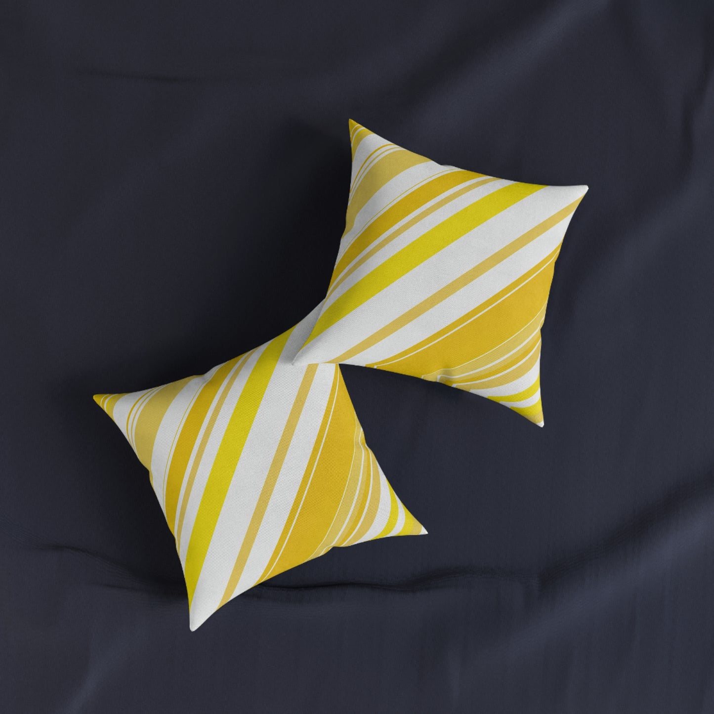 Fresh Lemon Stripes - Square Pillow - UK