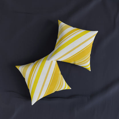 Fresh Lemon Stripes - Square Pillow - UK