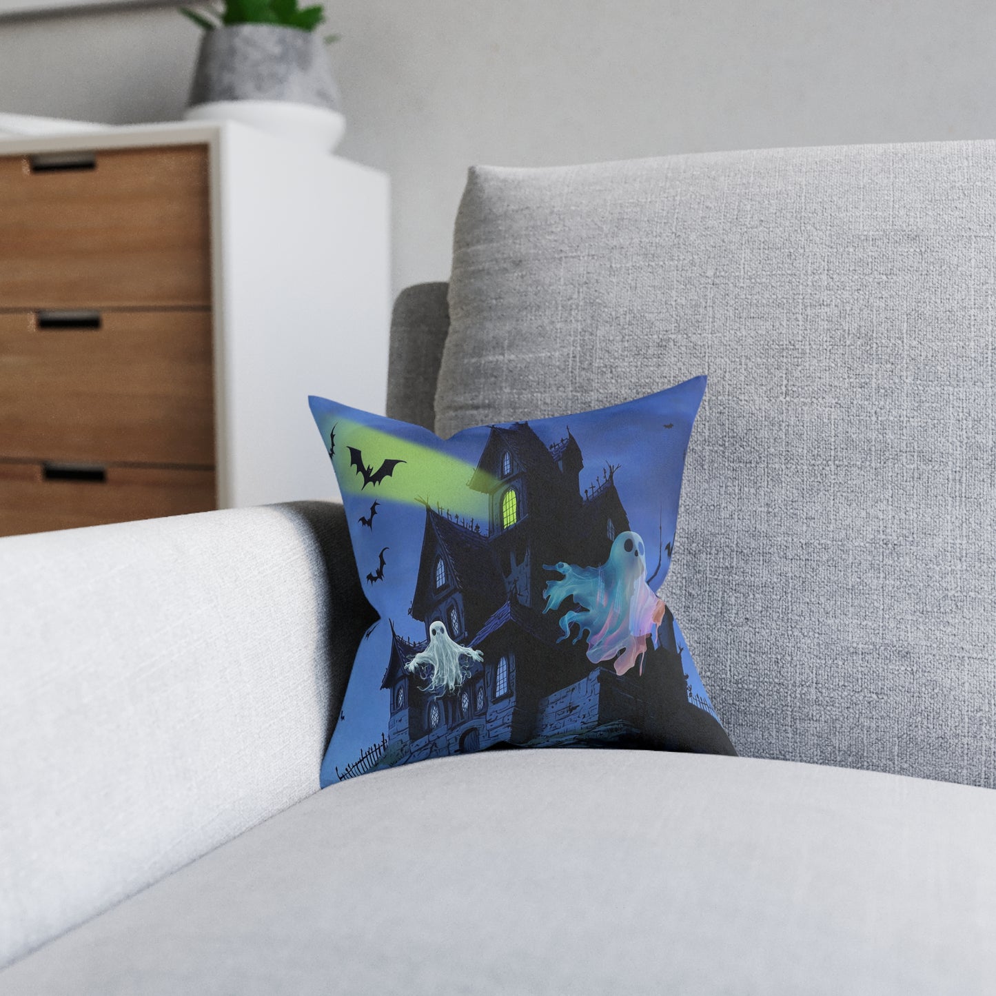 Haunted House - Square Pillow - UK