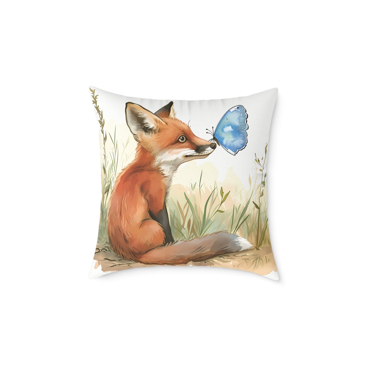 Cute Foxes - Square Poly Canvas Pillow - UK