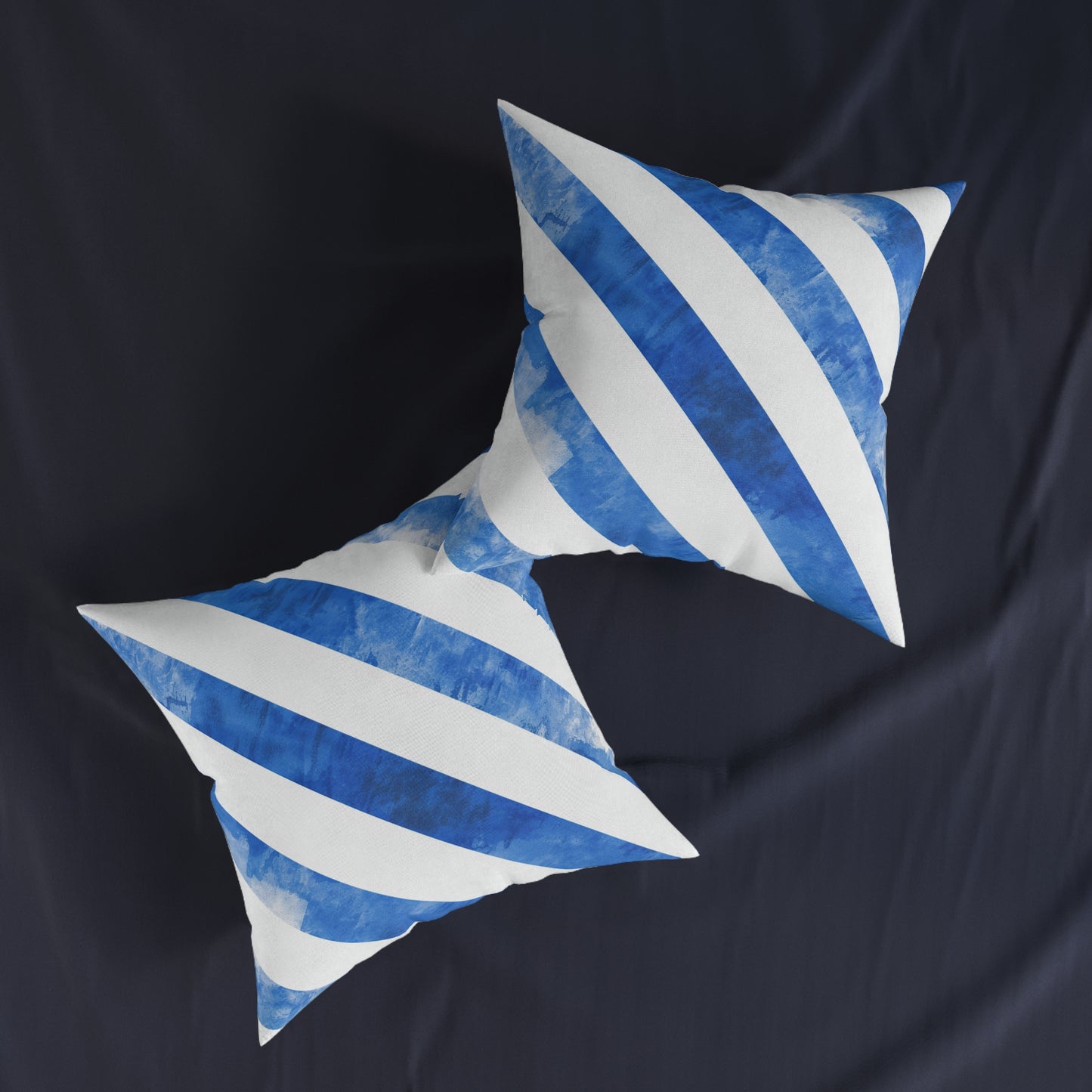 Ice Blue Stripes - Square Pillow - UK