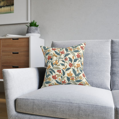 Botanical Floral Square Pillow - Cosy Home Decor - UK