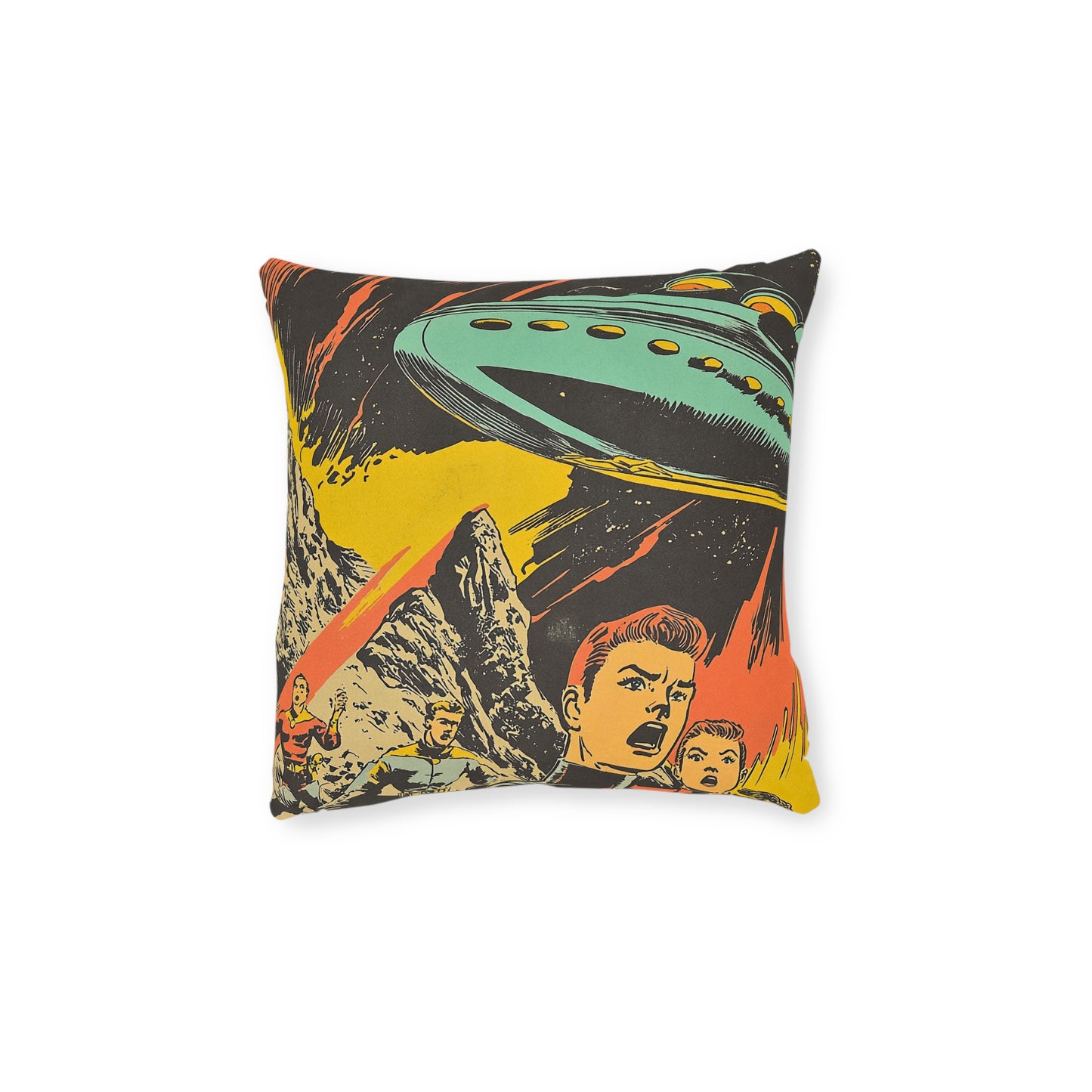 1950's Space Comic - Square Cushion - Space Home Decor UK