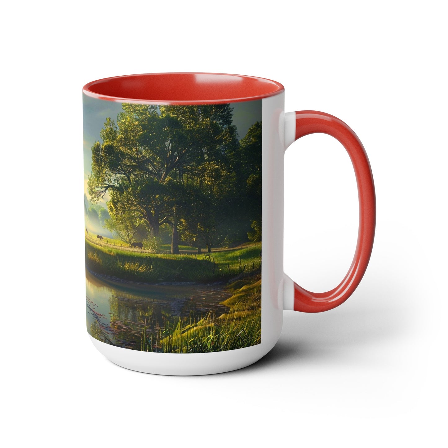 Countryside Scene - Two-Tone Coffee Mugs, 15oz USA