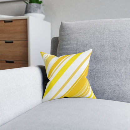 Fresh Lemon Stripes - Square Pillow - UK