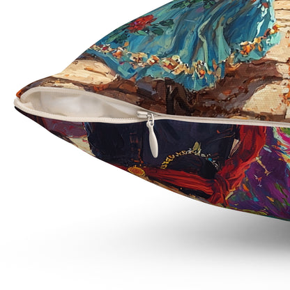 Vibrant Day of the Dead - Decorative Pillow - USA