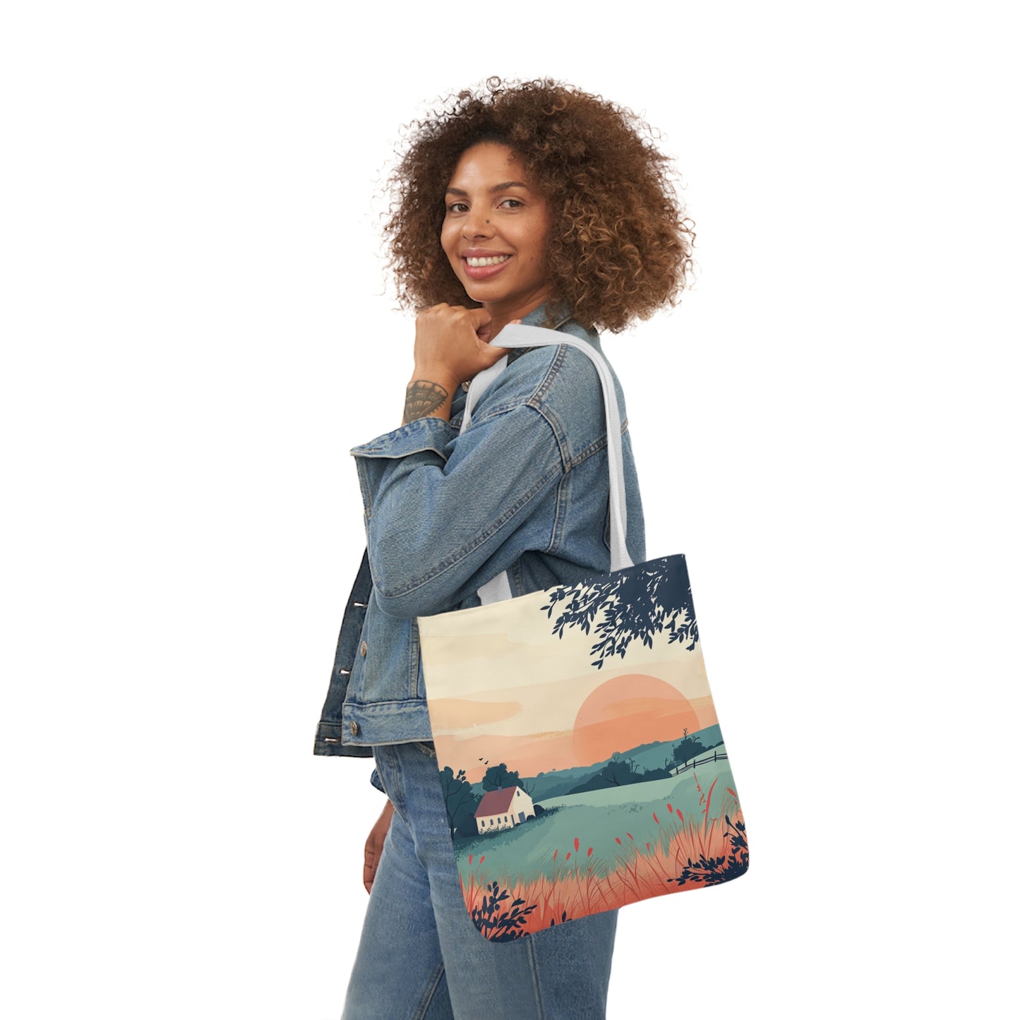 Sunrise In The Countryside #2 - Polyester Canvas Tote Bag (AOP)