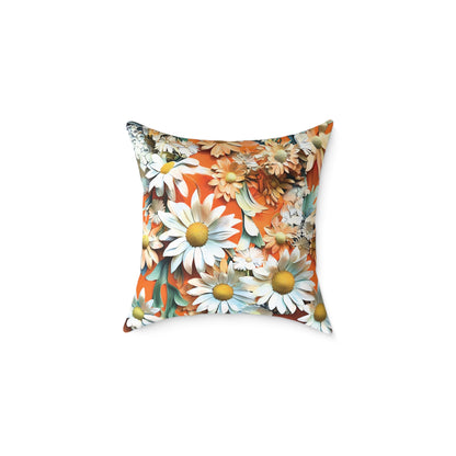 **Daisy Chinoiseries - Square Poly Canvas Pillow UK