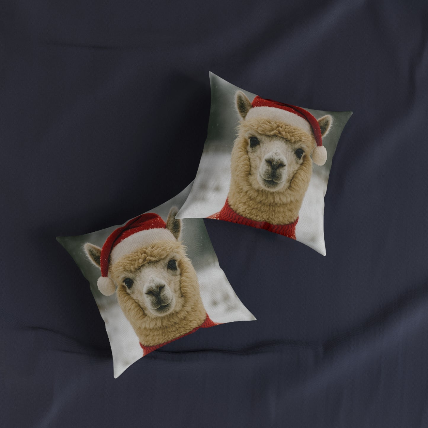 Christmas Alpaca Square Cushion - UK