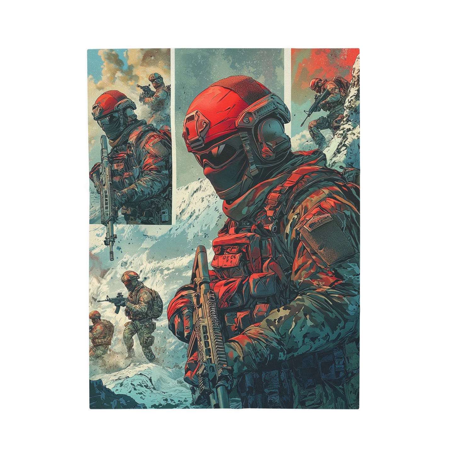 Special Forces Comic Cover 4 - Velveteen Plush Blanket USA