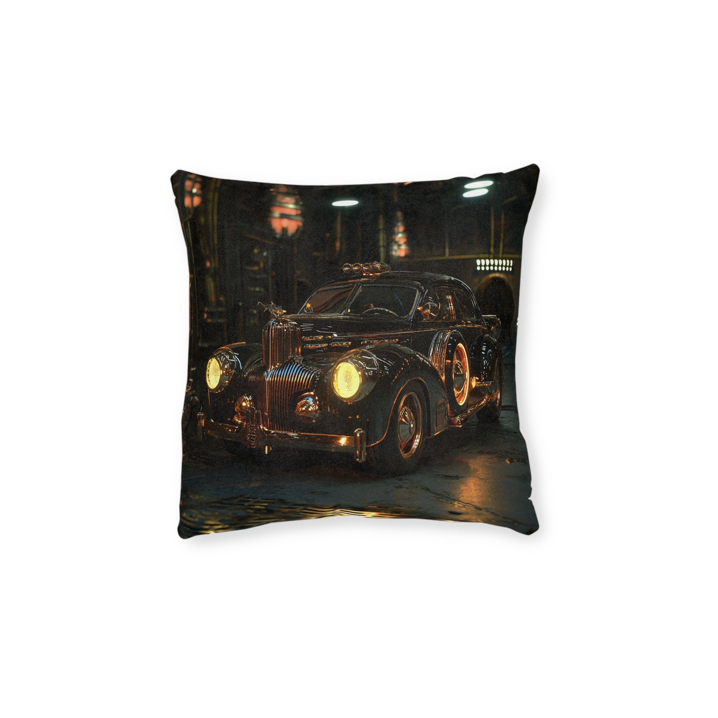 Industrial-Style Car - Square Cushion - Steampunk Home Decor UK